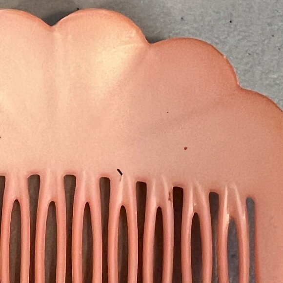 Vintage French 80s Hair Comb Pink Made In France 2.75" - Picture 4 of 6